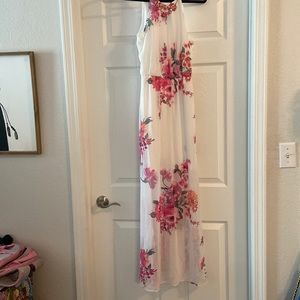 Flowery dress.
